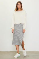 Monica Striped Skirt-Skirts-Vixen Collection, Day Spa and Women's Boutique Located in Seattle, Washington