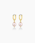 Pink Pearl Huggies-Earrings-Vixen Collection, Day Spa and Women's Boutique Located in Seattle, Washington
