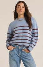 Boyfriend Stripe Sweater-Sweaters-Vixen Collection, Day Spa and Women's Boutique Located in Seattle, Washington