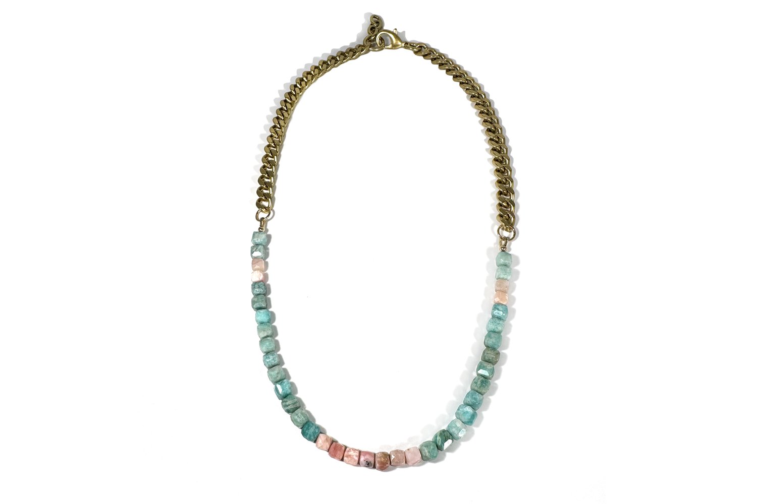 Amazonite & Peruvian Pink Opal Necklace-Necklaces-Vixen Collection, Day Spa and Women's Boutique Located in Seattle, Washington