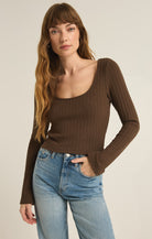 Madeline Rib Top-Long Sleeves-Vixen Collection, Day Spa and Women's Boutique Located in Seattle, Washington