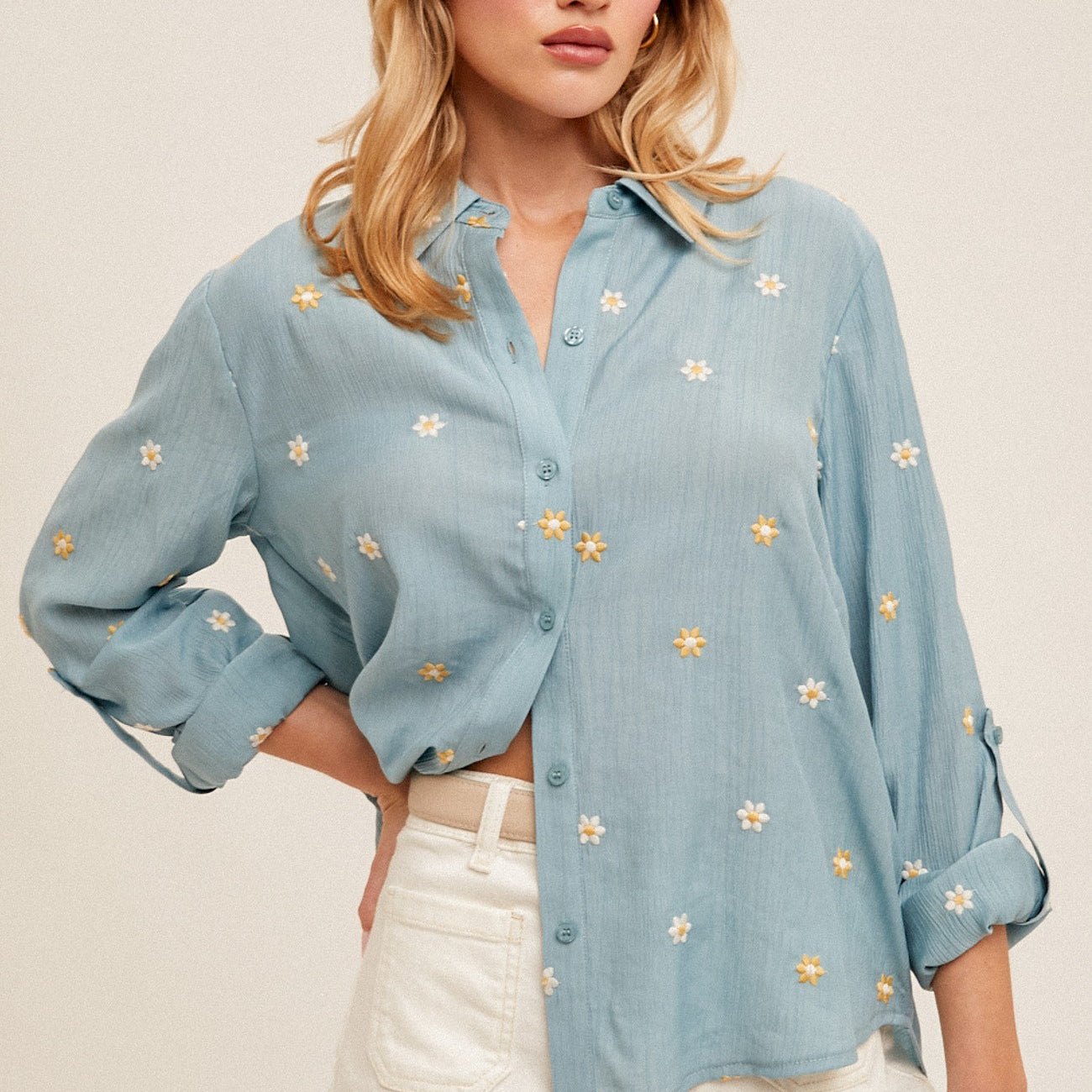 Hadley Floral Button Down Shirt-Long Sleeves-Vixen Collection, Day Spa and Women's Boutique Located in Seattle, Washington