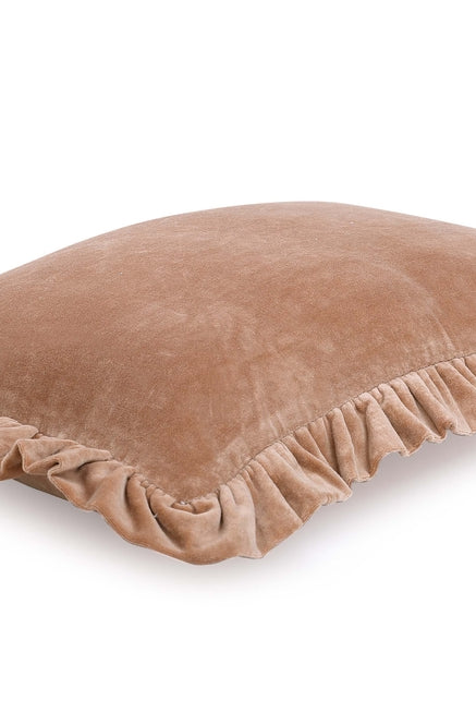 Solid Velvet Frilled Cushion-Pillows-Vixen Collection, Day Spa and Women's Boutique Located in Seattle, Washington