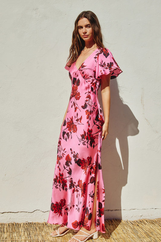 Potential Heartache Flutter Sleeve Maxi Dress-Dresses-Vixen Collection, Day Spa and Women's Boutique Located in Seattle, Washington