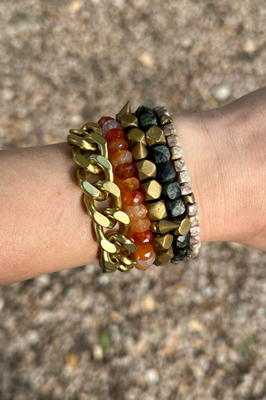 Luxe: Faceted Carnelian Bracelet-Bracelets-Vixen Collection, Day Spa and Women's Boutique Located in Seattle, Washington
