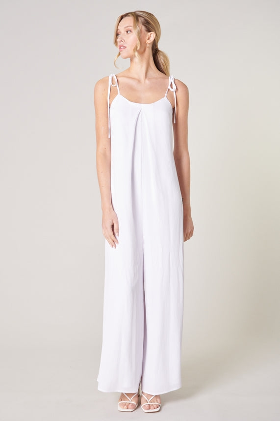 Catch A Breeze Wide Leg Tie Strap Jumpsuit-Jumpsuits-Vixen Collection, Day Spa and Women's Boutique Located in Seattle, Washington