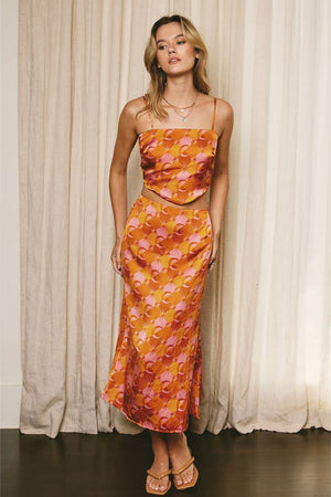 Cosmic Moonbeam Midi Slit Skirt-Skirts-Vixen Collection, Day Spa and Women's Boutique Located in Seattle, Washington