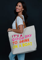 Drink On A Boat Woven Tote-Bags + Wallets-Vixen Collection, Day Spa and Women's Boutique Located in Seattle, Washington
