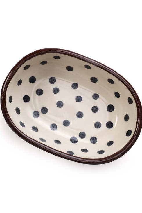 Oval Polka Dot Serving Dish-Tabletop-Vixen Collection, Day Spa and Women's Boutique Located in Seattle, Washington