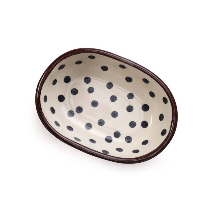 Oval Polka Dot Serving Dish-Tabletop-Vixen Collection, Day Spa and Women's Boutique Located in Seattle, Washington