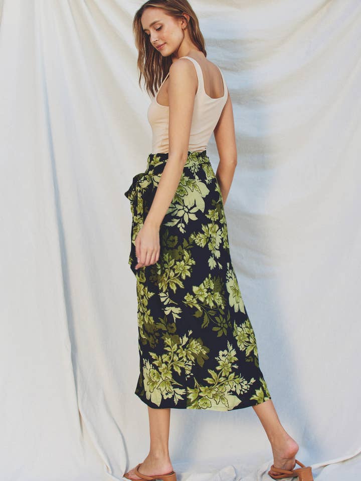 Secret Garden Midi Wrap Skirt-Skirts-Vixen Collection, Day Spa and Women's Boutique Located in Seattle, Washington