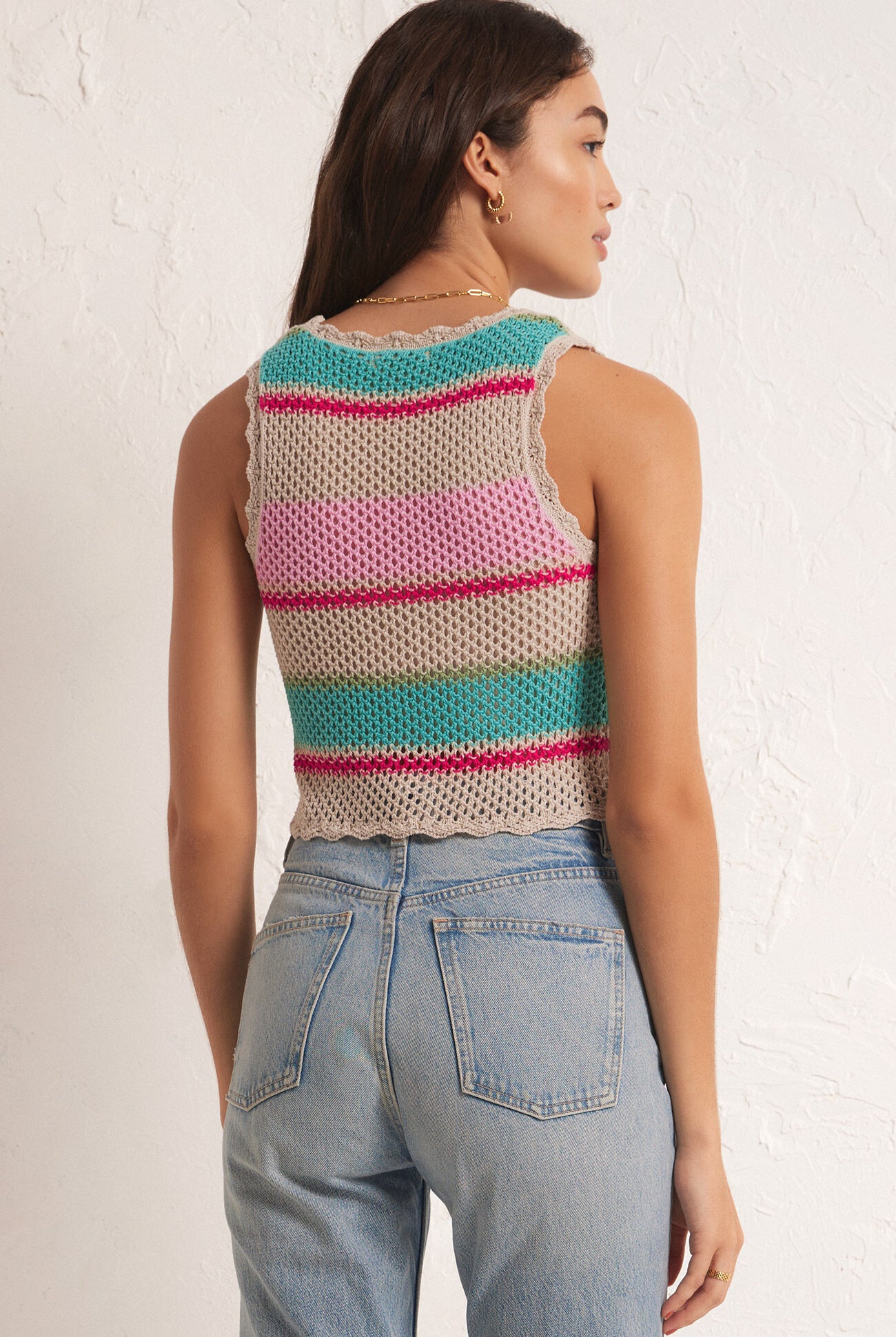 Sol Stripe Sweater Tank-Tank Tops-Vixen Collection, Day Spa and Women's Boutique Located in Seattle, Washington