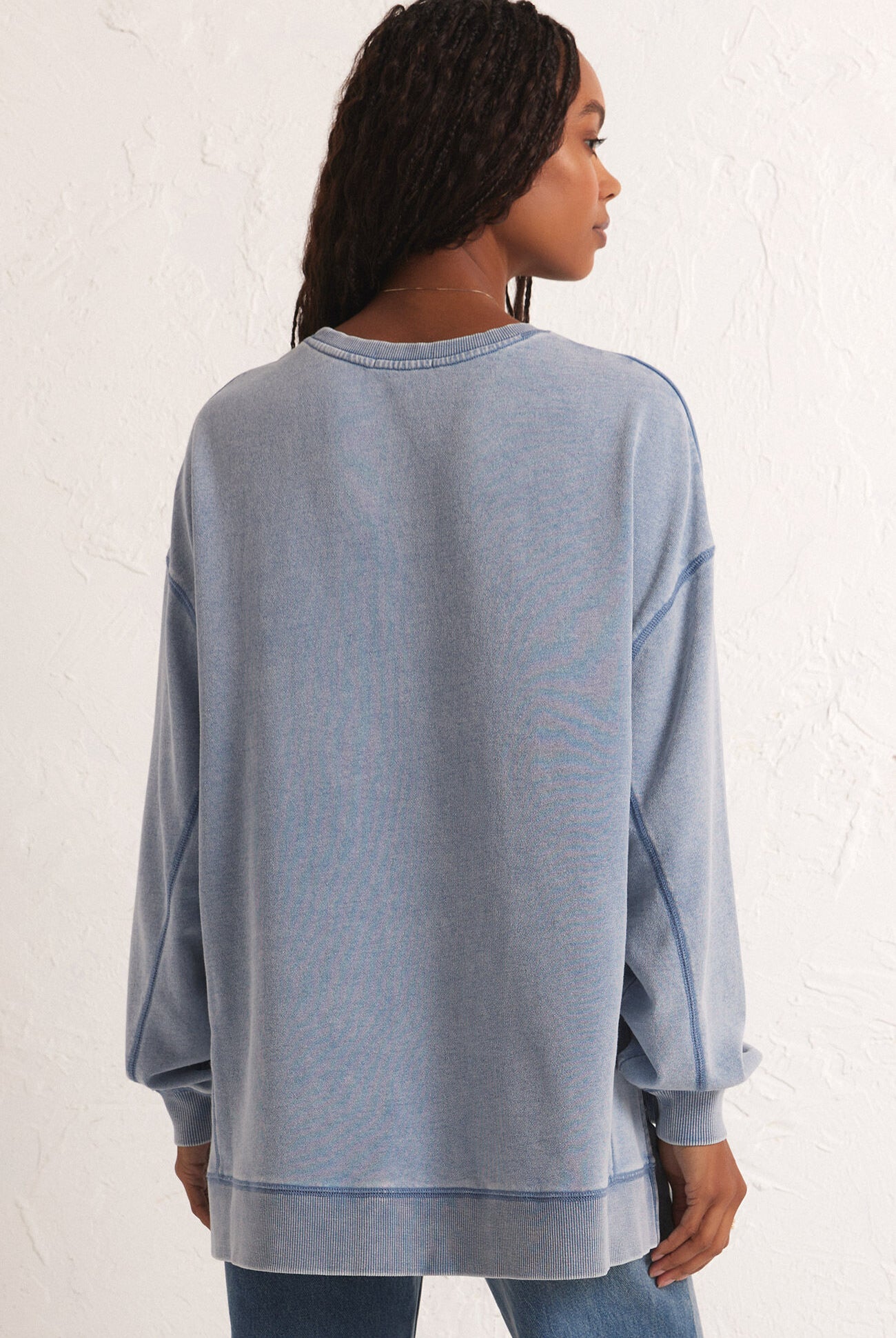 Knit Denim Modern Weekender-Sweaters-Vixen Collection, Day Spa and Women's Boutique Located in Seattle, Washington
