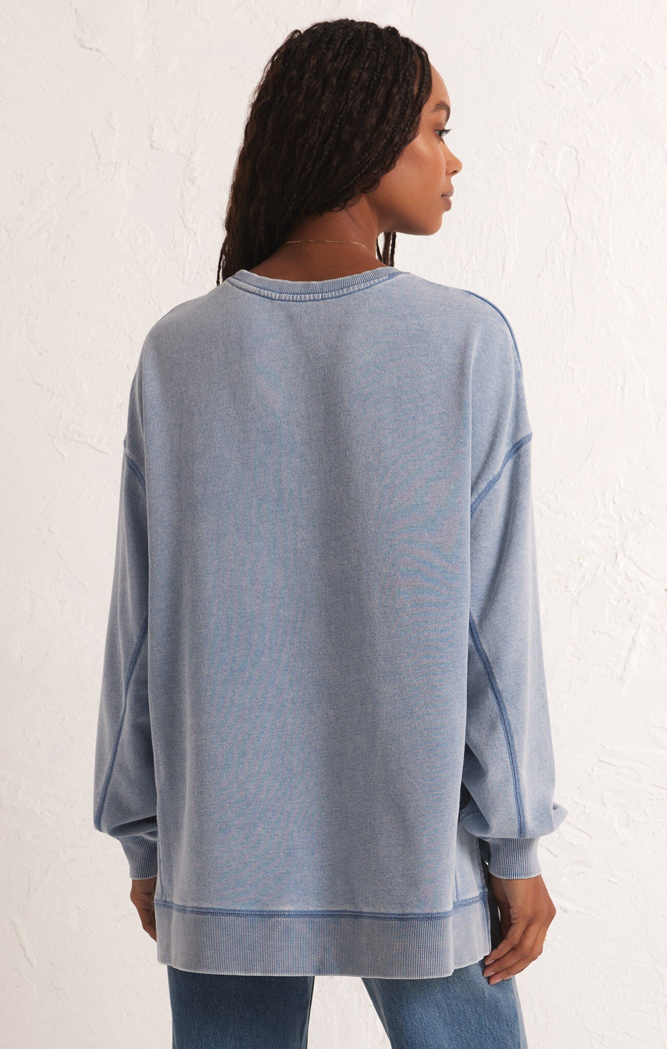 Knit Denim Modern Weekender-Sweaters-Vixen Collection, Day Spa and Women's Boutique Located in Seattle, Washington