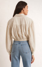 Tegan Tie Front Top-Long Sleeves-Vixen Collection, Day Spa and Women's Boutique Located in Seattle, Washington