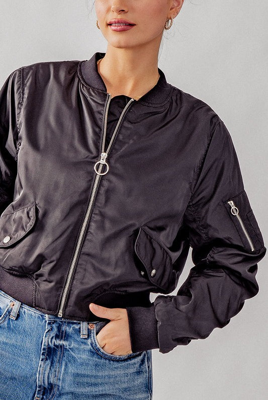 Rebel Bomber Jacket-Jackets-Vixen Collection, Day Spa and Women's Boutique Located in Seattle, Washington