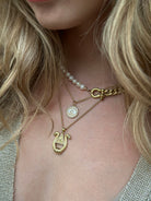 Mother of Pearl Eye Necklace-Necklaces-Vixen Collection, Day Spa and Women's Boutique Located in Seattle, Washington