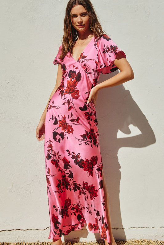 Potential Heartache Flutter Sleeve Maxi Dress-Dresses-Vixen Collection, Day Spa and Women's Boutique Located in Seattle, Washington
