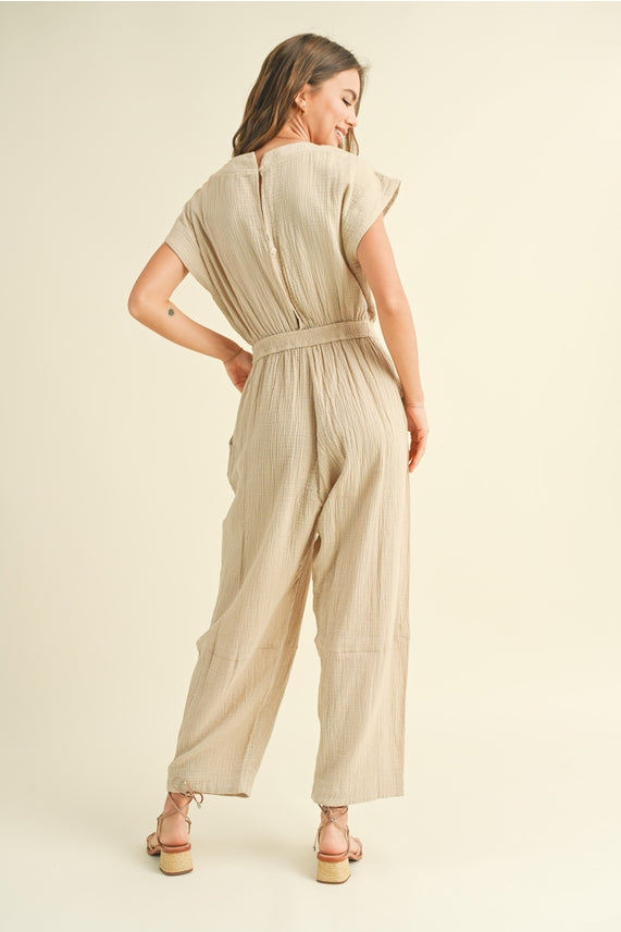 Pebble Beach Gauze Jumpsuit-Jumpsuits-Vixen Collection, Day Spa and Women's Boutique Located in Seattle, Washington