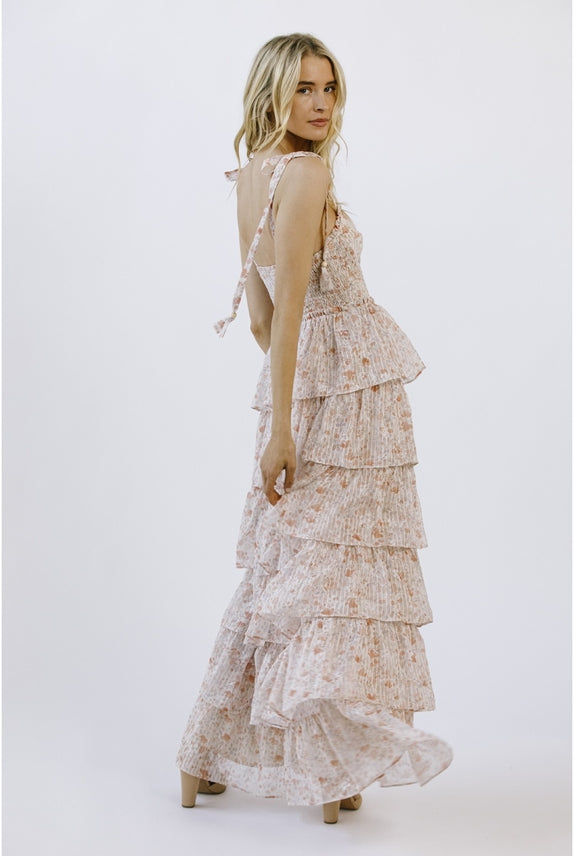Emmeline Floral Tiered Maxi Dress-Dresses-Vixen Collection, Day Spa and Women's Boutique Located in Seattle, Washington