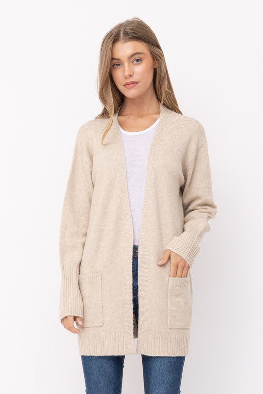 Mossy Open Front Cardigan-Cardigans-Vixen Collection, Day Spa and Women's Boutique Located in Seattle, Washington