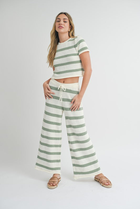 Long Beach Stripped Top-Loungewear Tops-Vixen Collection, Day Spa and Women's Boutique Located in Seattle, Washington