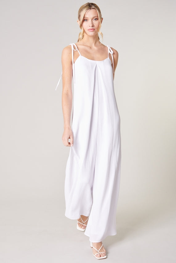 Catch A Breeze Wide Leg Tie Strap Jumpsuit-Jumpsuits-Vixen Collection, Day Spa and Women's Boutique Located in Seattle, Washington