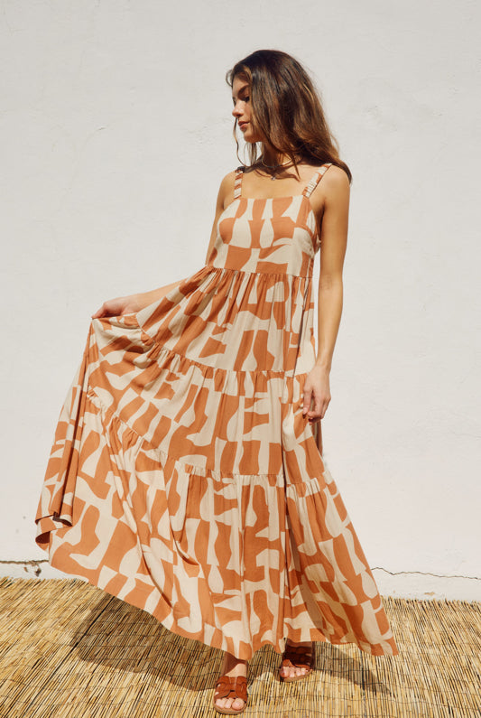 Look Into the Sun Babydoll Tiered Maxi Dress-Dresses-Vixen Collection, Day Spa and Women's Boutique Located in Seattle, Washington