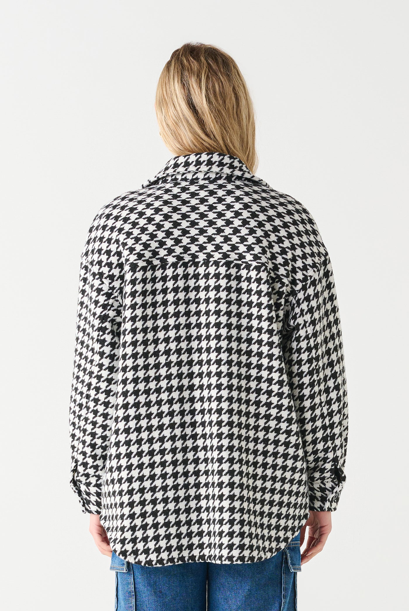 Ginny Houndstooth Shacket-Shackets-Vixen Collection, Day Spa and Women's Boutique Located in Seattle, Washington