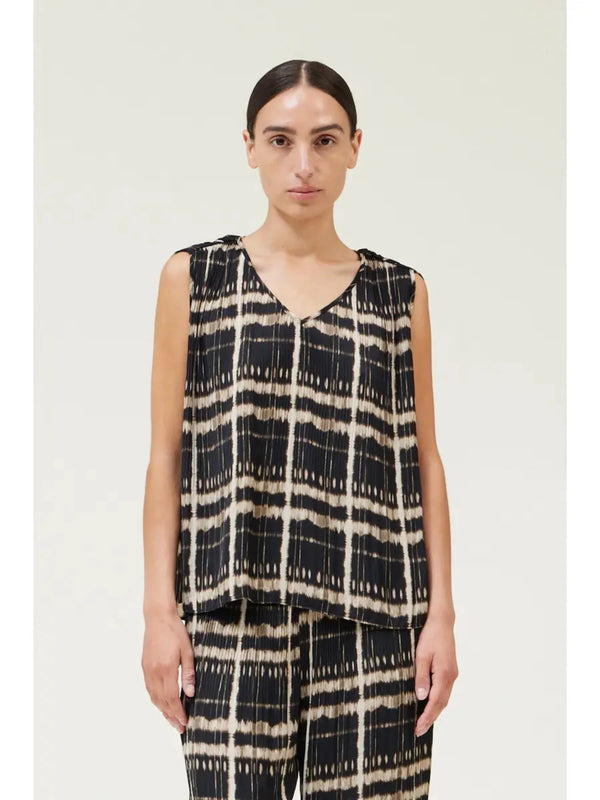 Tatum Pleated Top-Tank Tops-Vixen Collection, Day Spa and Women's Boutique Located in Seattle, Washington