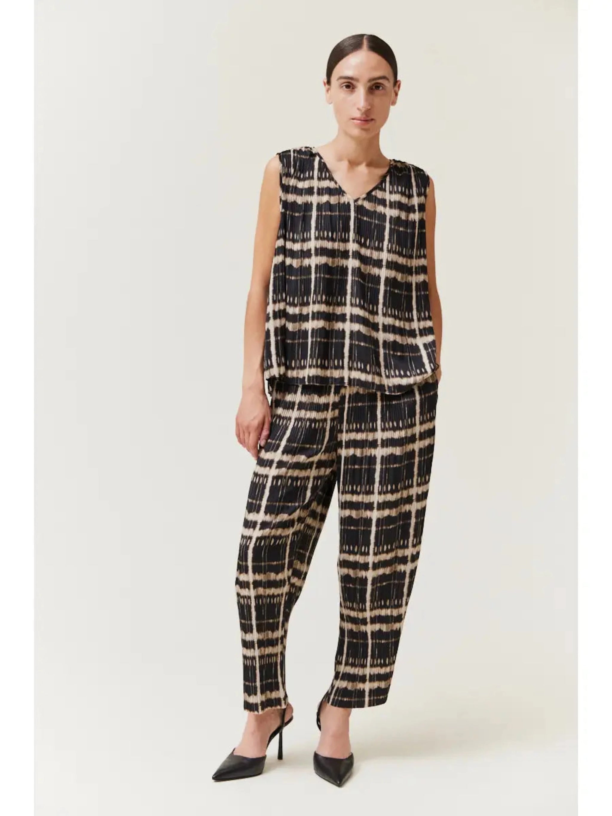 Tatum Pleated Top-Tank Tops-Vixen Collection, Day Spa and Women's Boutique Located in Seattle, Washington