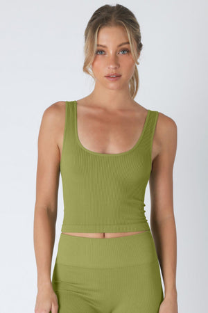 Reversible Ribbed Crop Top-Tank Tops-Vixen Collection, Day Spa and Women's Boutique Located in Seattle, Washington