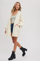 Carmine Fisherman Knit Cardigan-Cardigans-Vixen Collection, Day Spa and Women's Boutique Located in Seattle, Washington