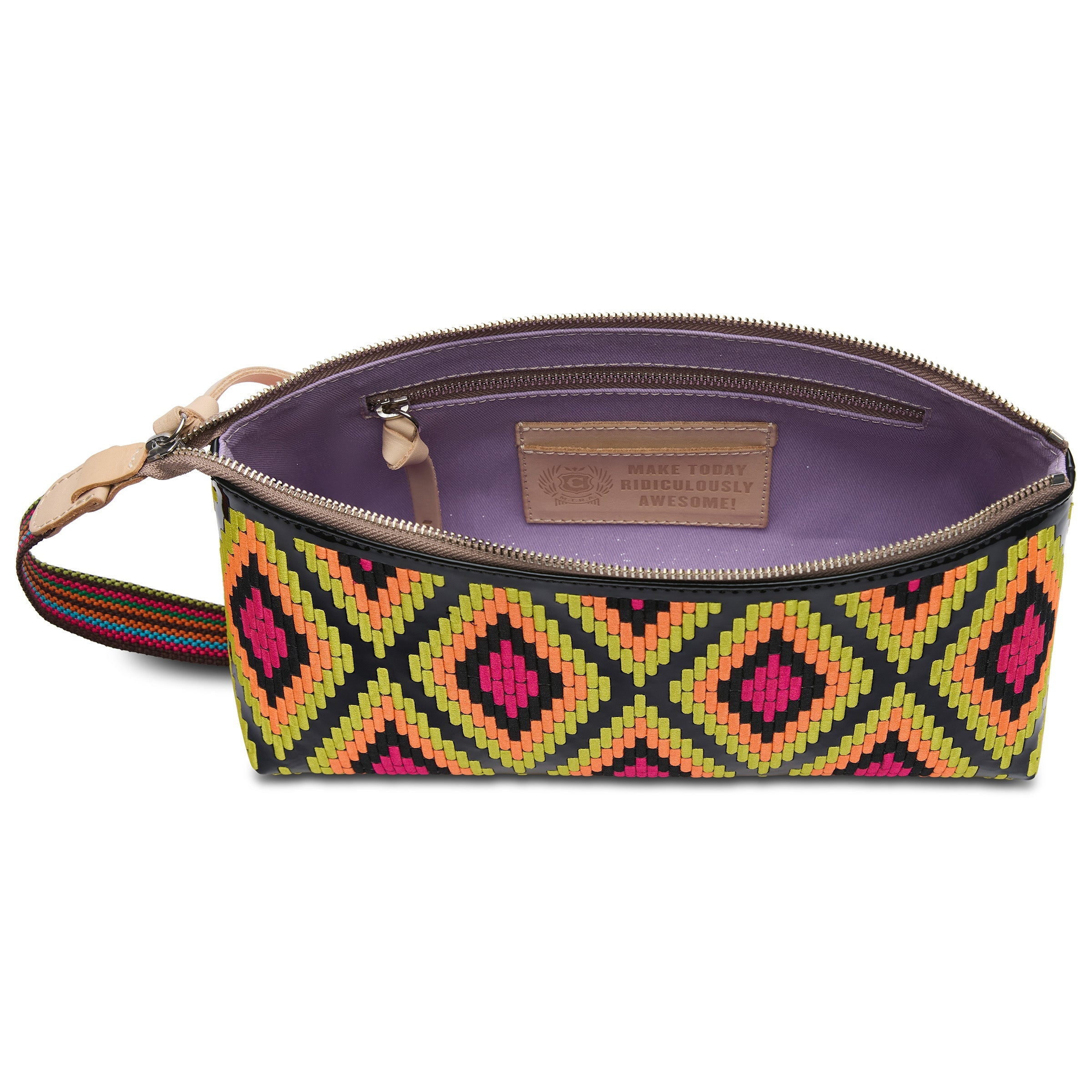 Consuela Diamond Embroidered Leather Clutch | Vixen Collection