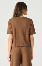 Cocoa Drift Blouse-Short Sleeves-Vixen Collection, Day Spa and Women's Boutique Located in Seattle, Washington