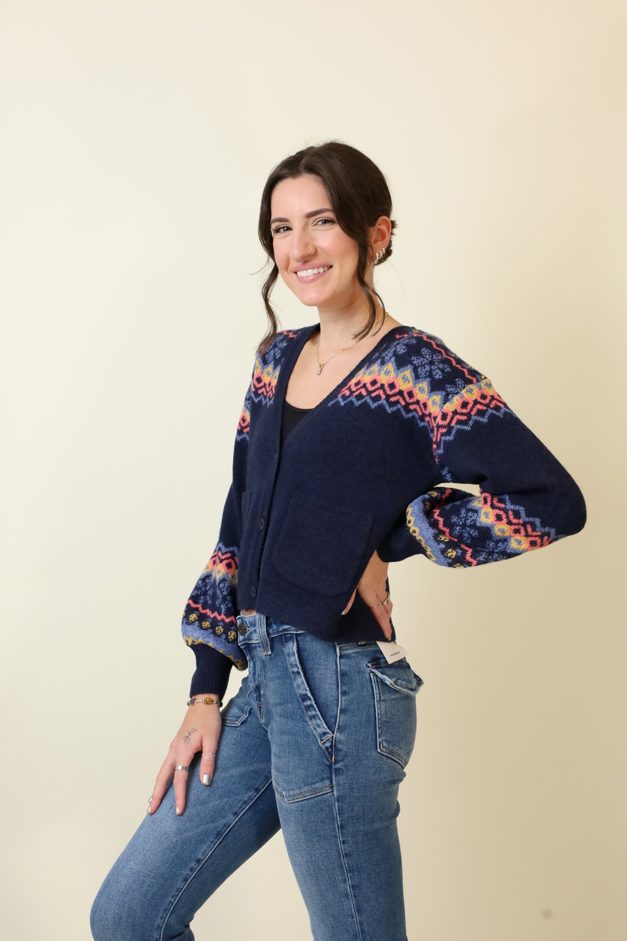 Painted Waves Cardigan-Sweaters-Vixen Collection, Day Spa and Women's Boutique Located in Seattle, Washington