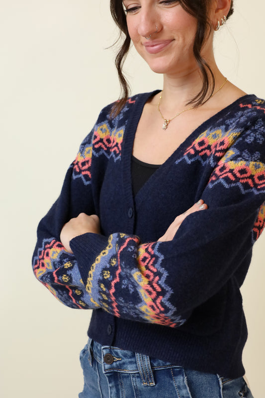 Painted Waves Cardigan-Sweaters-Vixen Collection, Day Spa and Women's Boutique Located in Seattle, Washington