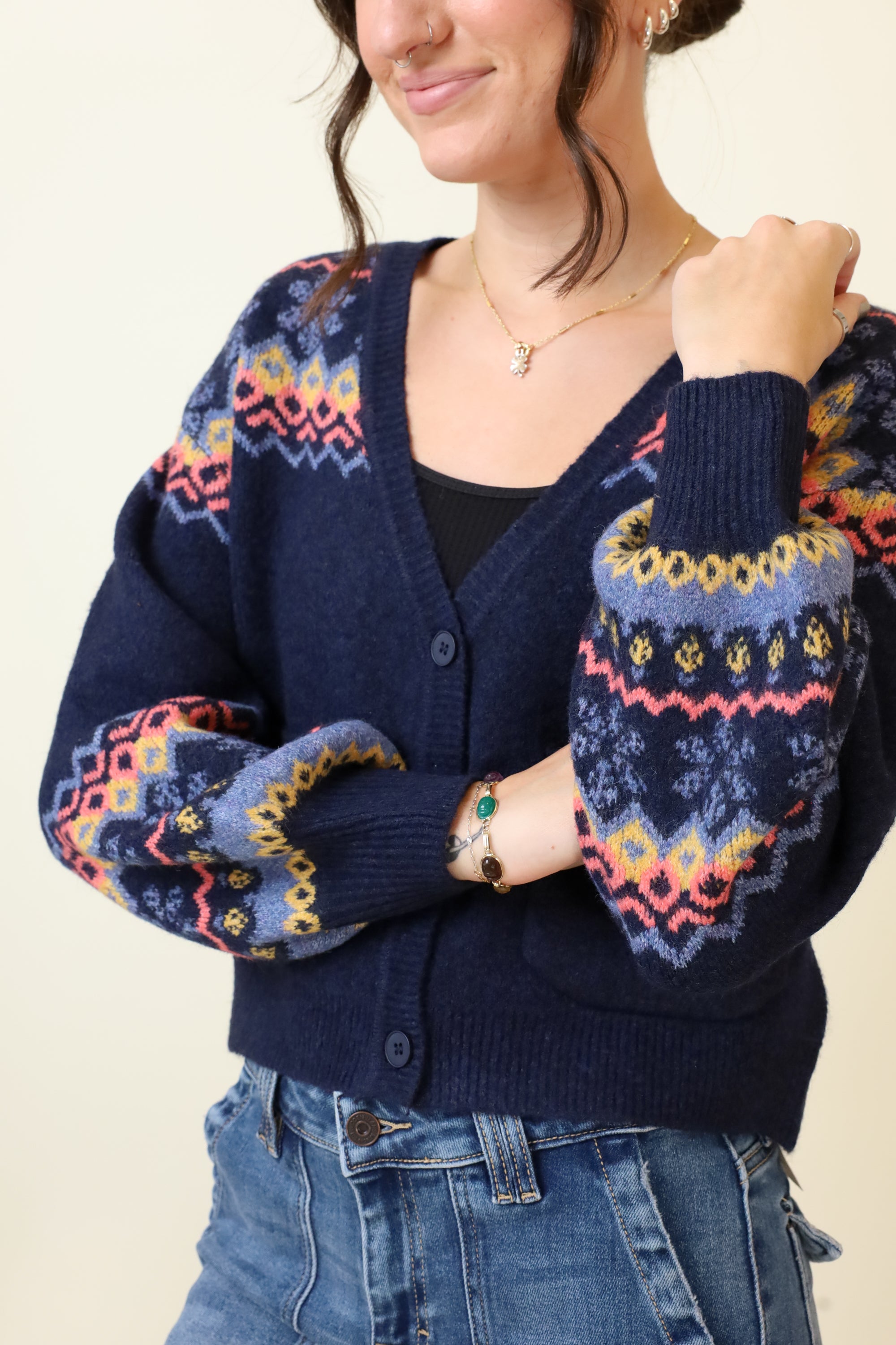 Painted Waves Cardigan-Sweaters-Vixen Collection, Day Spa and Women's Boutique Located in Seattle, Washington