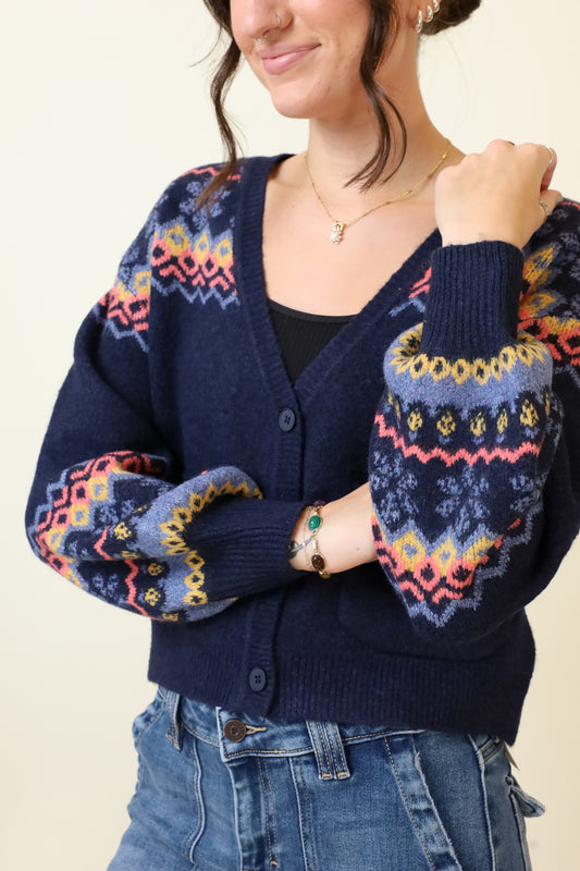 Painted Waves Cardigan-Sweaters-Vixen Collection, Day Spa and Women's Boutique Located in Seattle, Washington