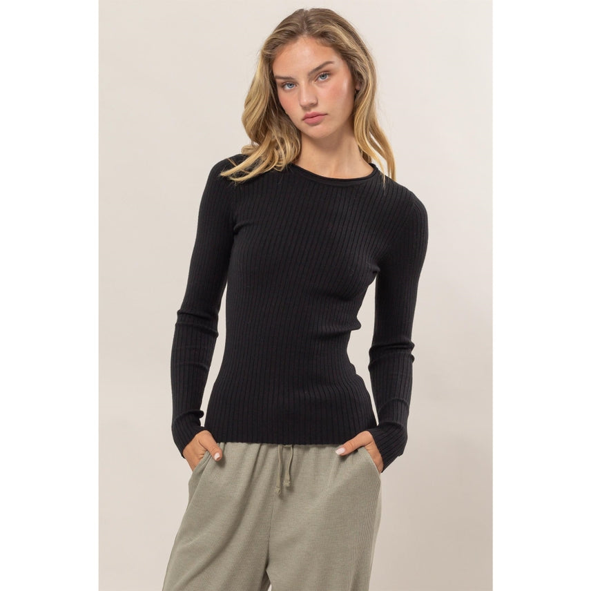 Soft Life Ribbed Crewneck-Long Sleeves-Vixen Collection, Day Spa and Women's Boutique Located in Seattle, Washington