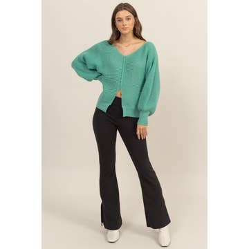 Ivy Split Hem Sweater-Sweaters-Vixen Collection, Day Spa and Women's Boutique Located in Seattle, Washington