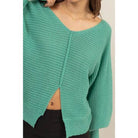 Ivy Split Hem Sweater-Sweaters-Vixen Collection, Day Spa and Women's Boutique Located in Seattle, Washington