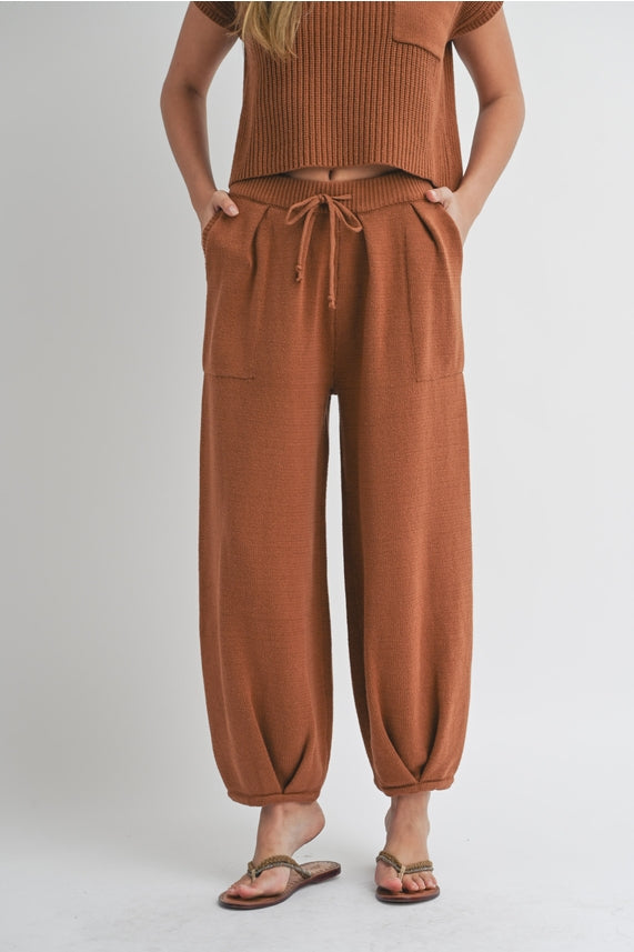 Drawstring Knit Lounge Pants-Pants-Vixen Collection, Day Spa and Women's Boutique Located in Seattle, Washington