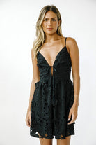 Black Petal Charm Dress-Dresses-Vixen Collection, Day Spa and Women's Boutique Located in Seattle, Washington