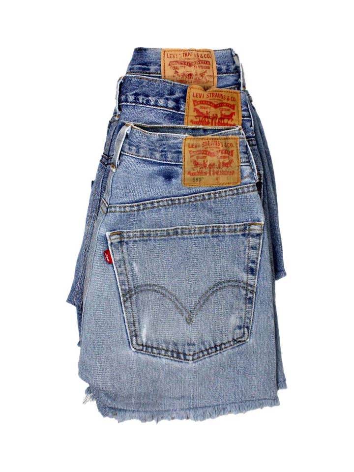 Upcycled Denim Straight-Cut Shorts - Original-Denim-Vixen Collection, Day Spa and Women's Boutique Located in Seattle, Washington