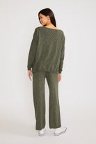 Lux Long Olive Pants-Loungewear Set-Vixen Collection, Day Spa and Women's Boutique Located in Seattle, Washington