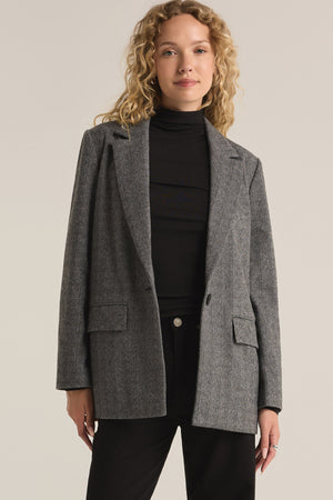 Leighton Herringbone Blazer-Blazers-Vixen Collection, Day Spa and Women's Boutique Located in Seattle, Washington