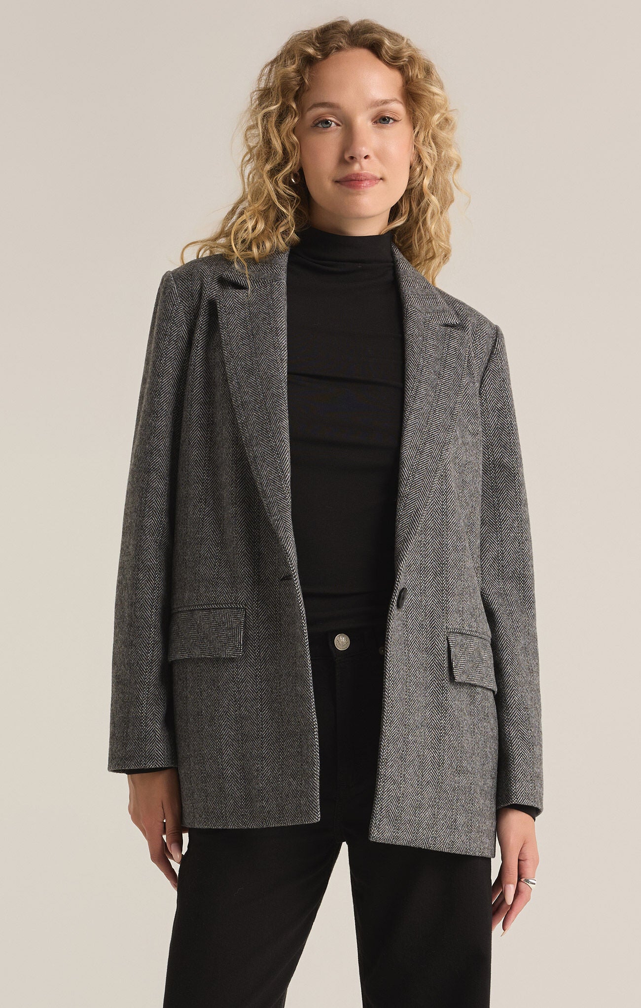 Leighton Herringbone Blazer-Blazers-Vixen Collection, Day Spa and Women's Boutique Located in Seattle, Washington