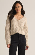 Naomi Herringbone Cardigan-Cardigans-Vixen Collection, Day Spa and Women's Boutique Located in Seattle, Washington