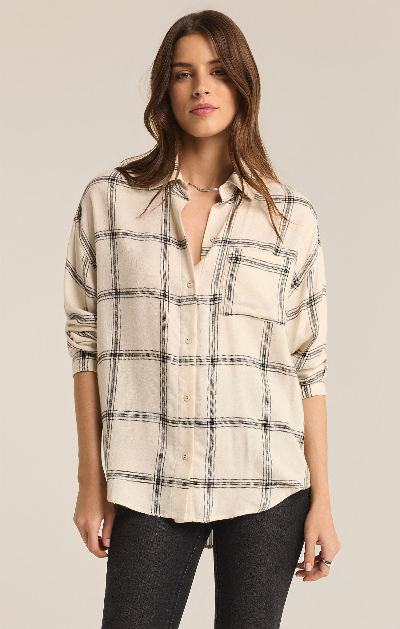 River Plaid Button Up-Long Sleeves-Vixen Collection, Day Spa and Women's Boutique Located in Seattle, Washington